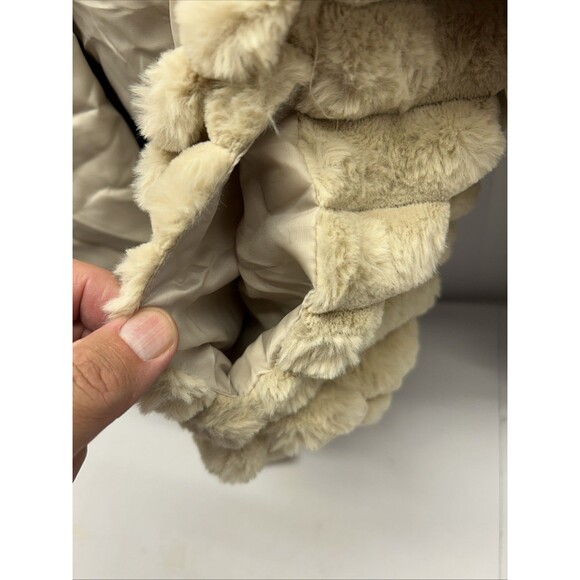 Red Marine Amsterdams Beige Very Fuzzy Hooded Zip Front Jacket SZ L New w/Tags - Picture 7 of 10